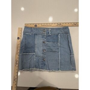 extreme limit short denim skirt Frayed patchwork womens size 11 y2k‎